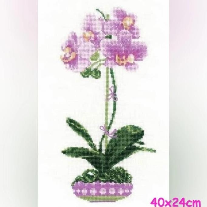 paket kristik bunga anggrek orchid ungu purple