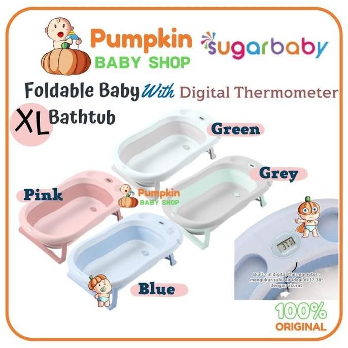 Premium Sugarbaby Xl Foldable Baby Bathtub With Digital Termometer / Bak Mandi Bayi Anak Promo