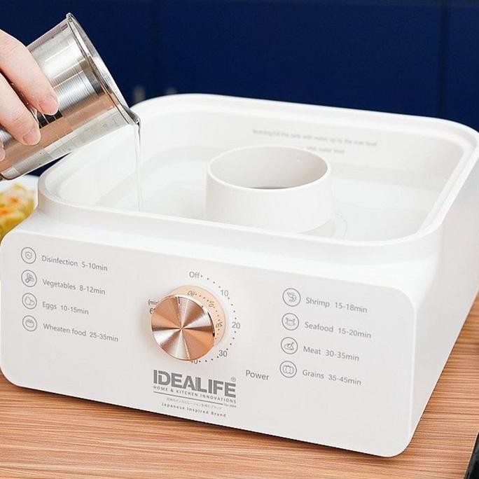 Idealife - Food Steamer Pengkukus Makanan Il114A 3 Layer Kukusan