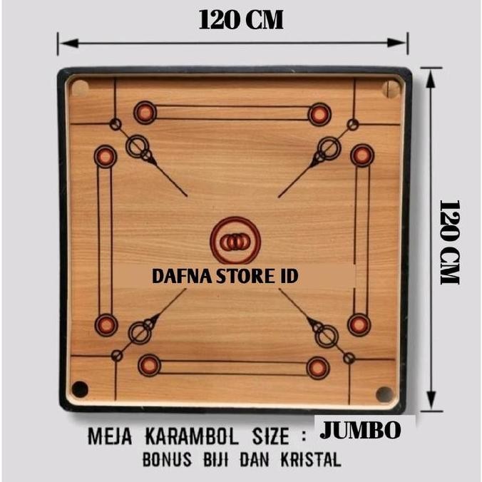 MEJA KARAMBOL/PAPAN KARAMBOL UKURAN JUMBO 120 X 120 CM GRATIS BIJI DAN KRISTAL KARAMBOL Pendidikan B