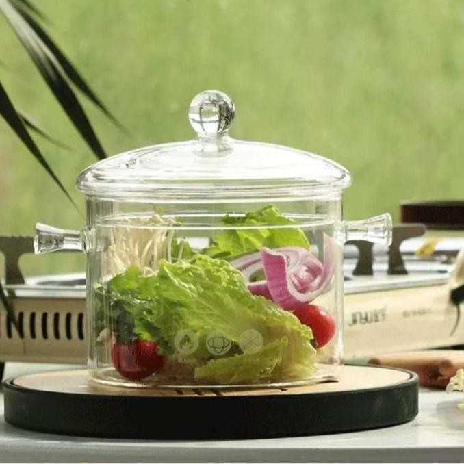 Panci Bening Glass Pot Transparan - Panci Borosilicate Soup Mie