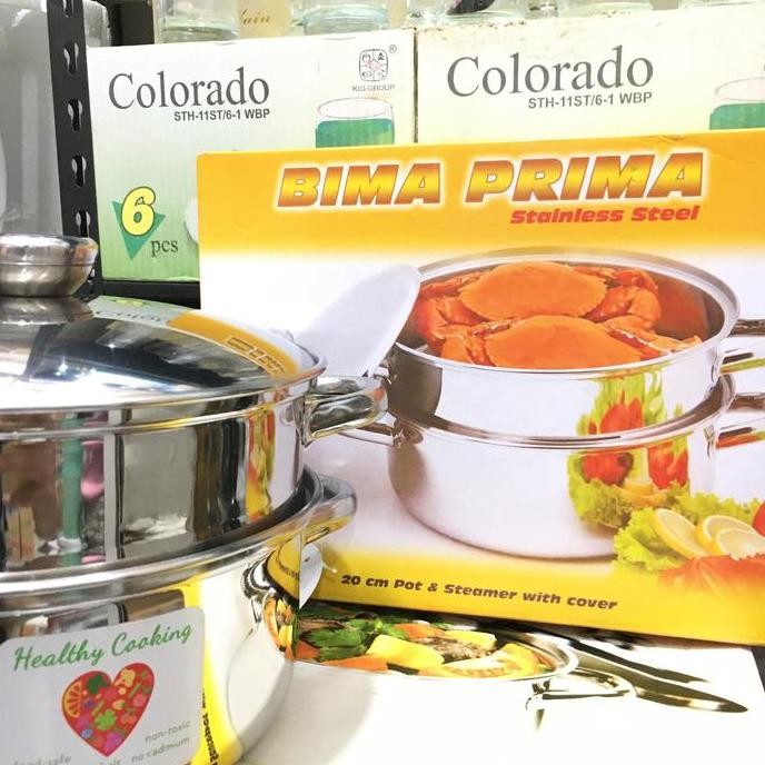 [Promo] Bima Panci Kukus 20 Cm Steamer Prima Stainless Ori