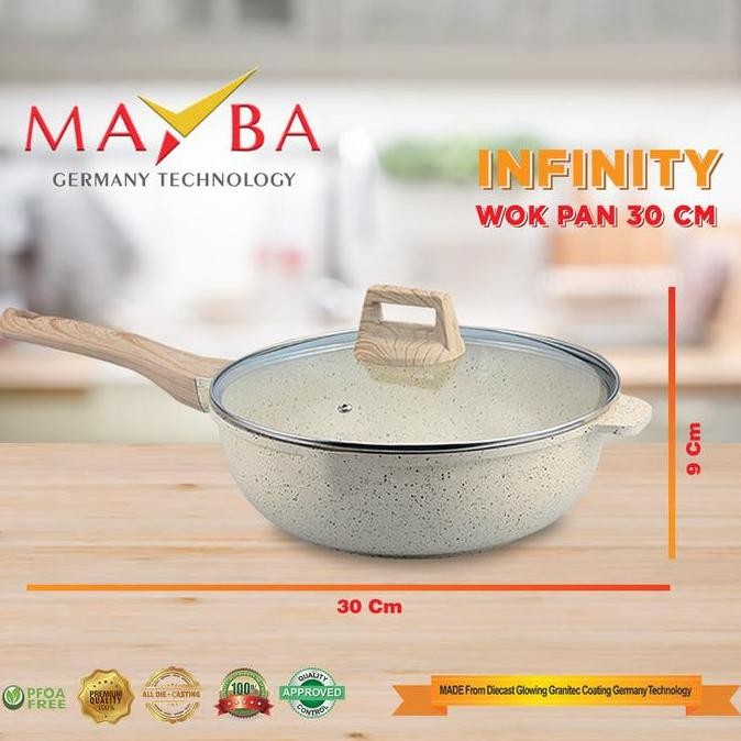 Wajan Wok Pan 30/24 Cm Mayba Infinity Jerman Granit Panci Penggorengan