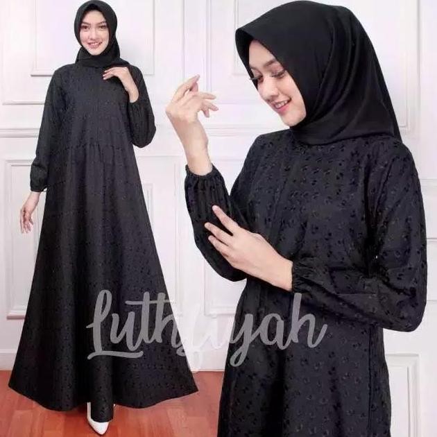 Baju Gamis Untuk Umroh Haji Adem Katun Bermotif Model Setengah Mayung Katun Poliester Polos Bunga Hi