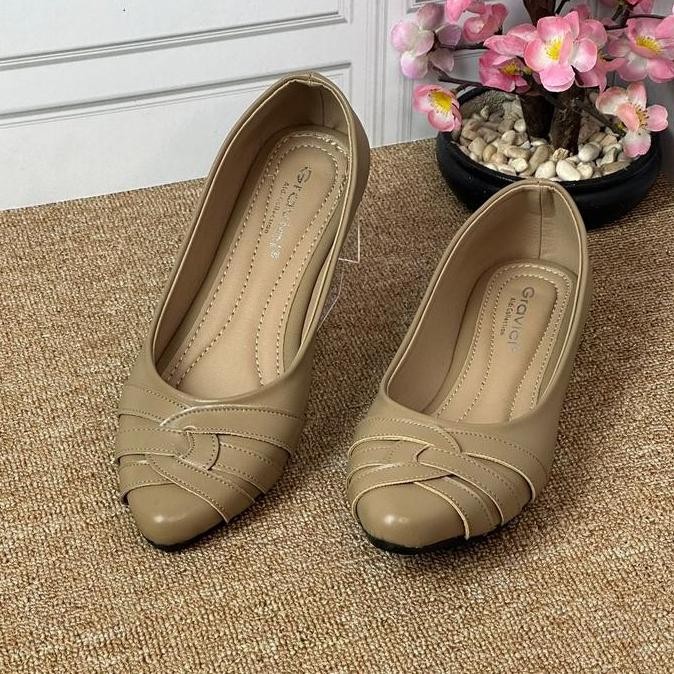 Promo Flat Shoes Wanita Slip On Bahan Sintetis Premium FR-06 Gravici Sepatu Kerja Cewek sepatu  kerj