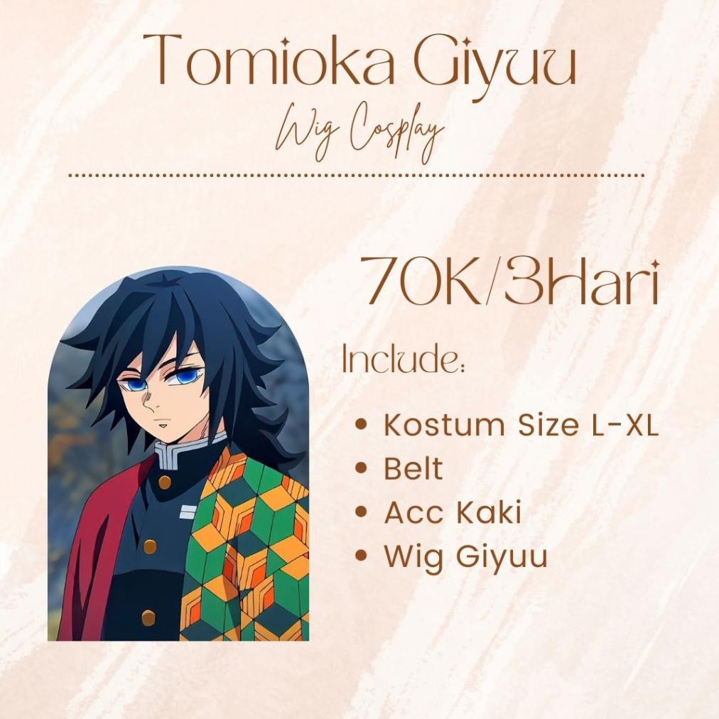PROMO RENTAL / SEWA Kostum Costume Cosplay Giyu Tomioka - Demon Slayer (Kimetsu No Yaiba)