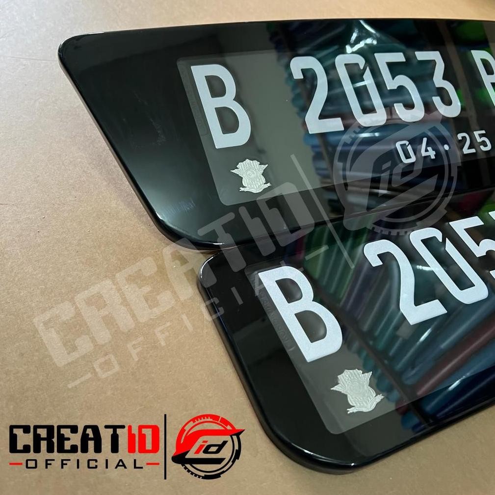 Plat Nomor Mobil Akrilik Cembung - Font Baru