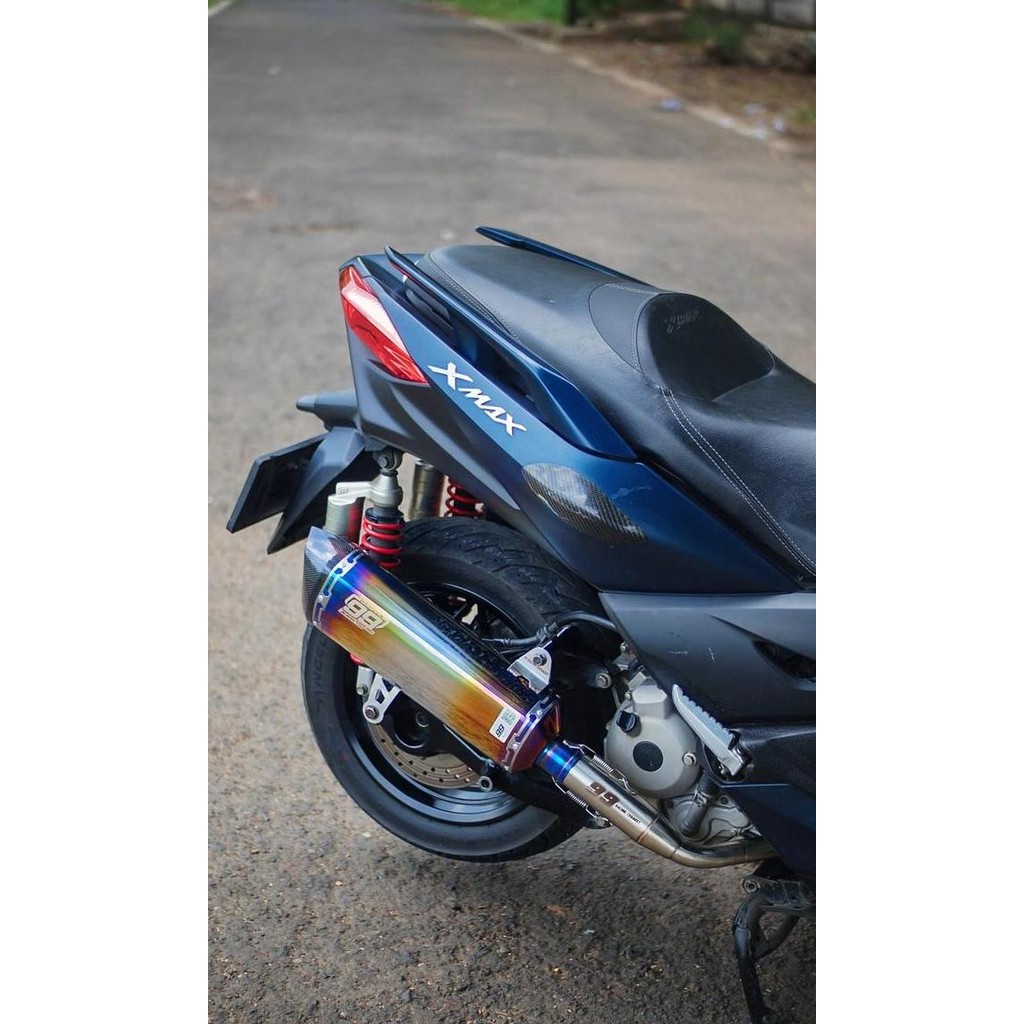 Knalpot Racing Original 99 Racing Exhaust Untuk Xmax Blue Fullsystem
