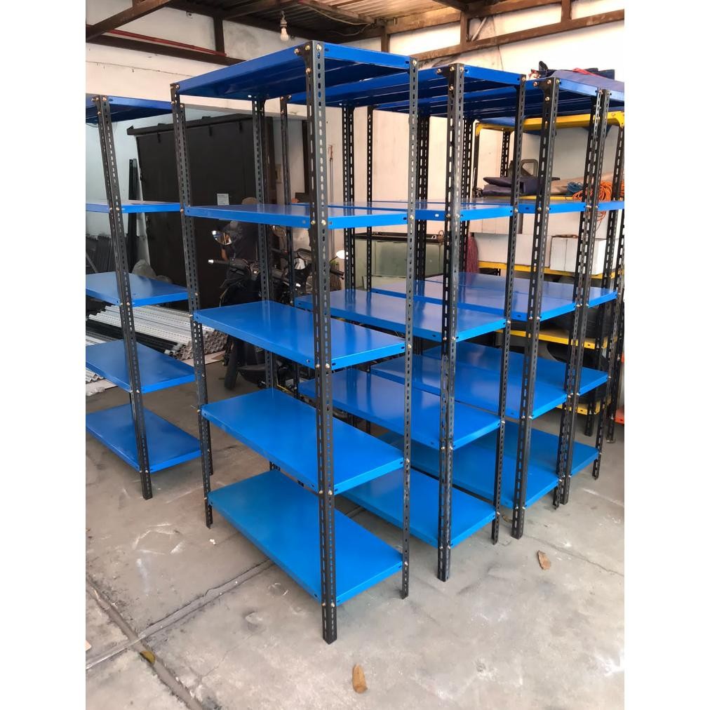 Rak Gudang ukuran 40x100x200 | Rak  Besi Siku lubang | Rak Barang | Rak besi Bandung