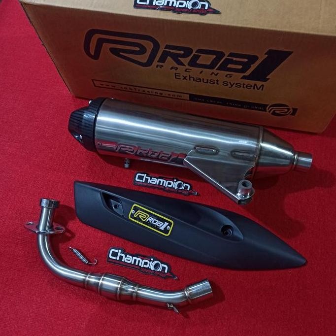 Knalpot Standar Racing Stainless Cup V ROB1 Mio Sporty Mio Smile