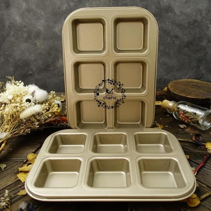 Chefio Loyang Muffin Kotak Mini / Loaf Pan / Ogura Cheese Cake Roti