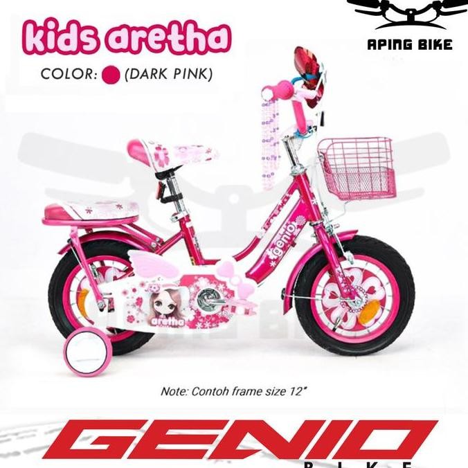 Sepeda Genio Aretha 12' 16" 18" Sepeda Anak Perempuan Sepeda Mini Keranjang