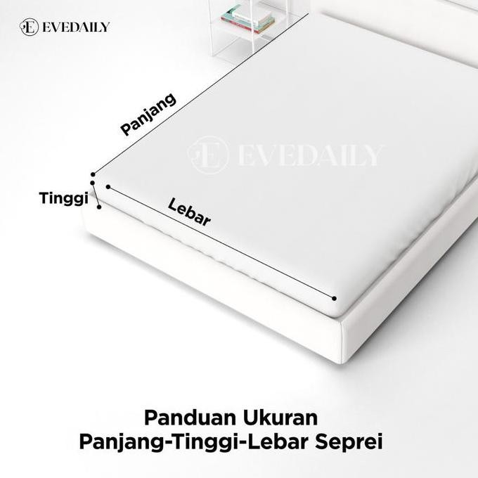 Bedcover Set Motif Theresia - Bunga - Putih  - Mewah - 90x200 - 200x200 - Evedaily