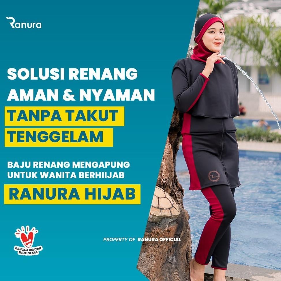 Baju Renang Wanita Dewasa Muslimah / Ranura / Baju Renang Mengapung Ranura Hijab