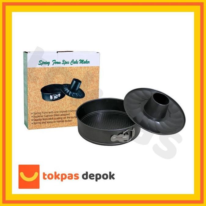 Loyang Bolu Bongkar Pasang Teflon Cetakan Kue Kancing Bulat A 034 Hitam Kitchenware Loyang  Kue  Bul