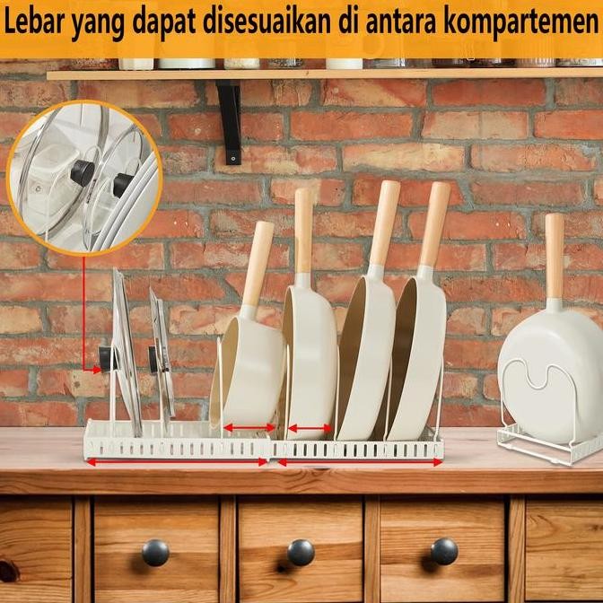 COD Rak Sebaguna Material Besi Multifungsi Dan Adjustable Untuk Panci Dapur Black Penyimpanan Rak Tu