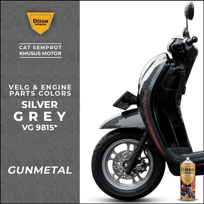 ( JAWA - BALI ) Cat Semprot DITON PREMIUM Velg & Engine Parts - Silver Grey VG 9815*