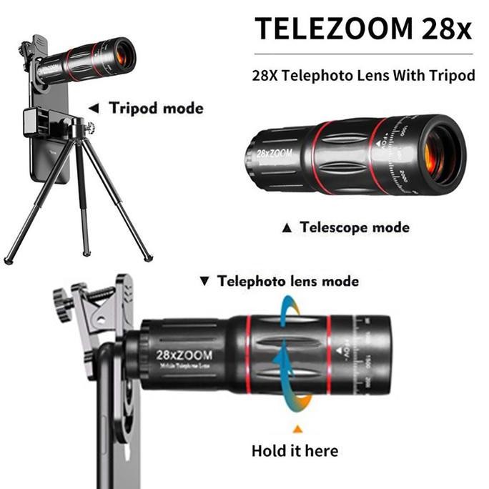 Universal 18X Handphone Bermata HD Ponsel Lensa apexel 28x zoom Camera HP Ponsel Lensa Zoom Optik De