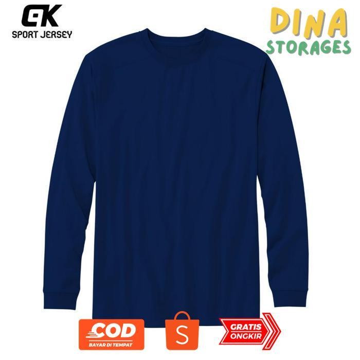 To94 KAOS OLAHRAGA LENGAN PANJANG POLOS JERSEY SEPAK BOLA FUTSAL BADMINTON VOLLY LARI GYM RUNNING TR