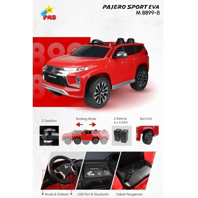 Mainan Anak Mobil Aki Remote Control Mitsubishi Pajero Sport PMB 8899 PMB M-8899