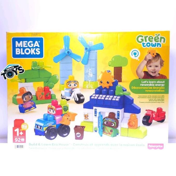 Mega Bloks Green Town Build & Learn Eco House Playset