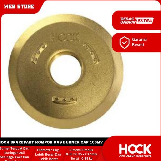 JERICOMM Hock Sparepart Kompor Gas Burner Cap Kompor 1 Tungku 2 Tungku Kuningan