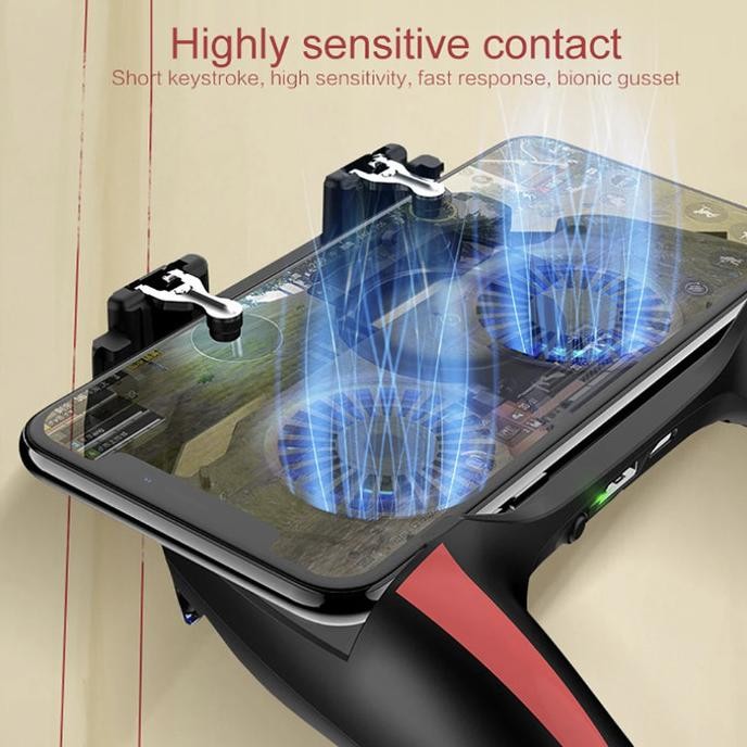 ELIYU- SMARTCOM - H10 Dual Fan Cooler Gamepad PUBG Mobile Controller Gamepad Handle Hp