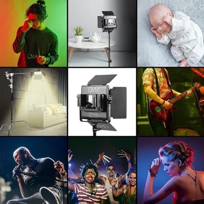 Paket Lampu Video LED Studio Vlog GVM GVM-800D-RGB GVM 800D-RGB Light