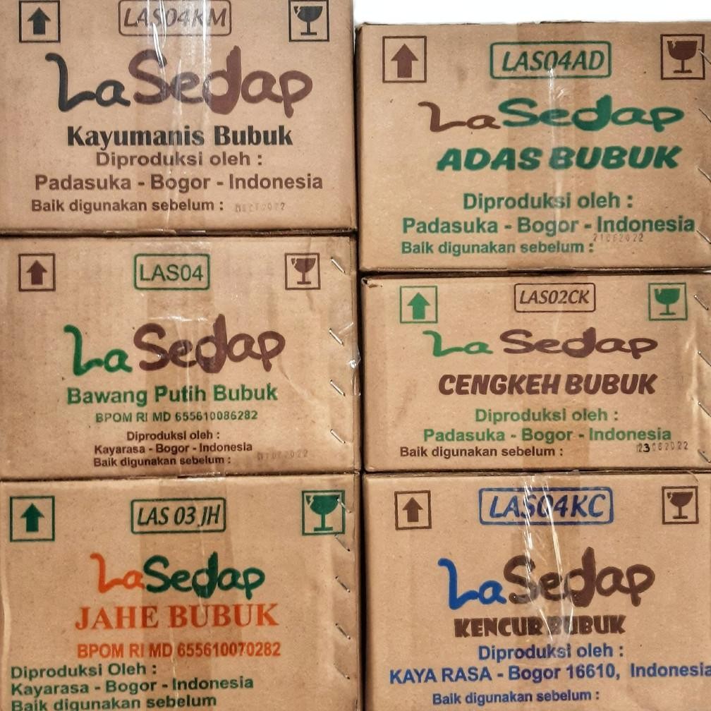 1 Dus isi 576 Pcs Bumbu Rempah Dapur LaSedap Bubuk kencur lengkuas bawang putih pala jahe jinten kay