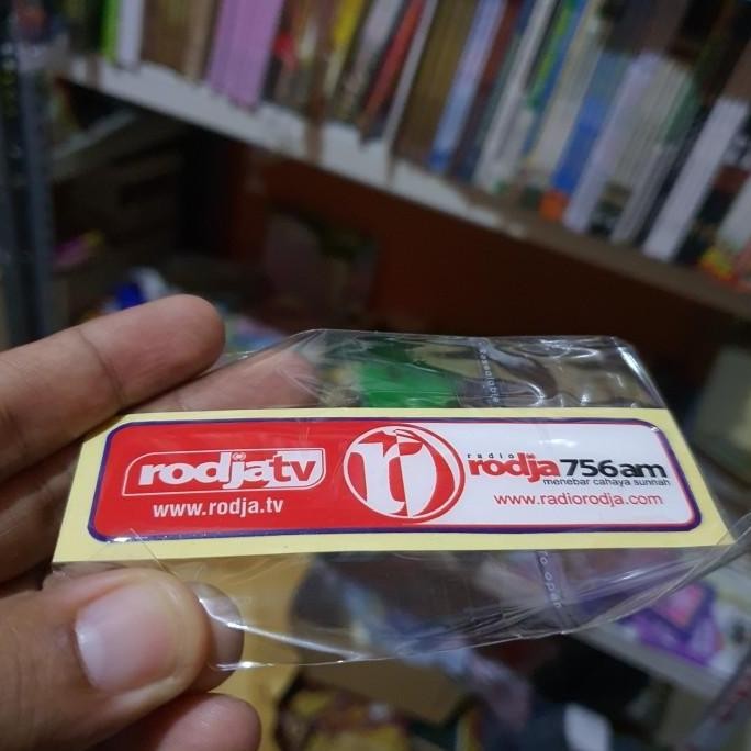 Sticker radio & tv rodja ( embos coating) Uk. 2,5 x 10,5cm