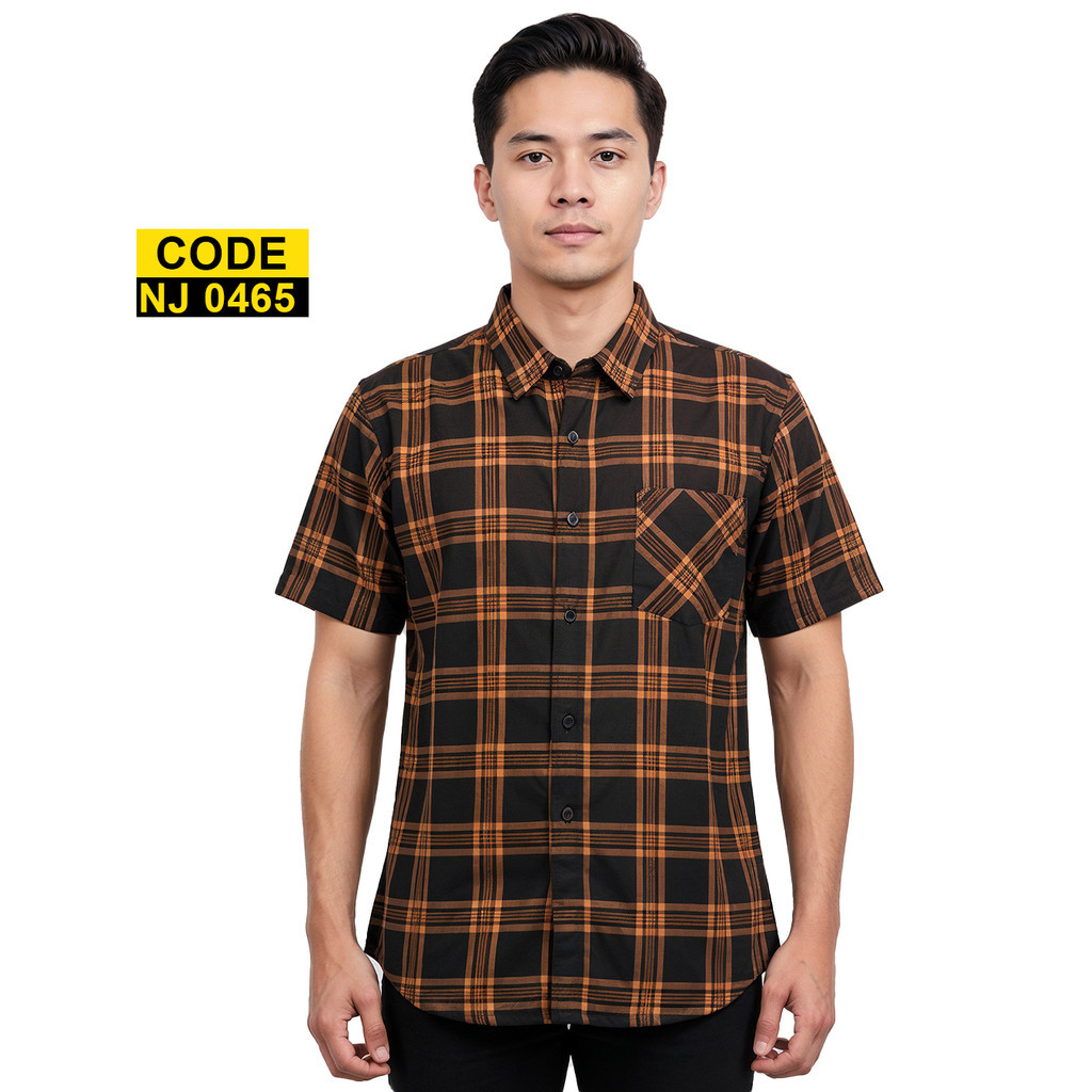 TOPTEN Kemeja Pria Lengan Pendek Kotak Flash Sale