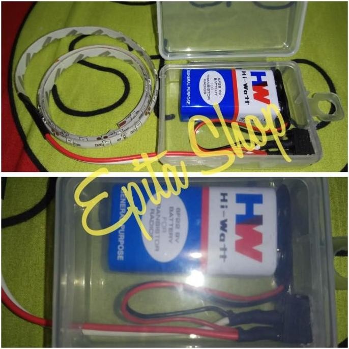 Lampu LED Strip 3528 + Baterai + Saklar + Minibox (Lampu portable)