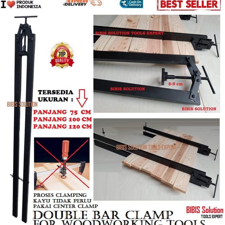 EDELWEIS Double Bar Clamp Alat Press Klem Catok Papan Sambung Kayu T Bar Clamp Pipe Clamp