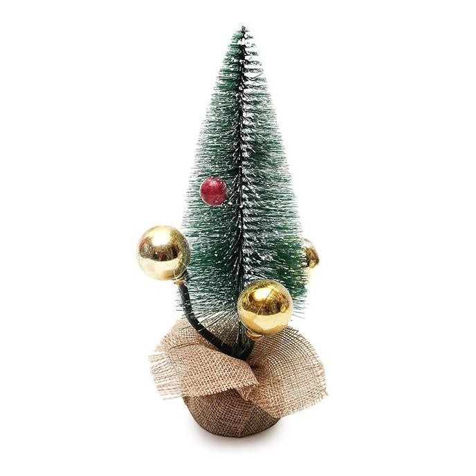 Promo Pajangan Pohon Natal Jarum Snow Frost Kain Vintage 20Cm Kado Natal Dekorasi Pohon Natal Mini M