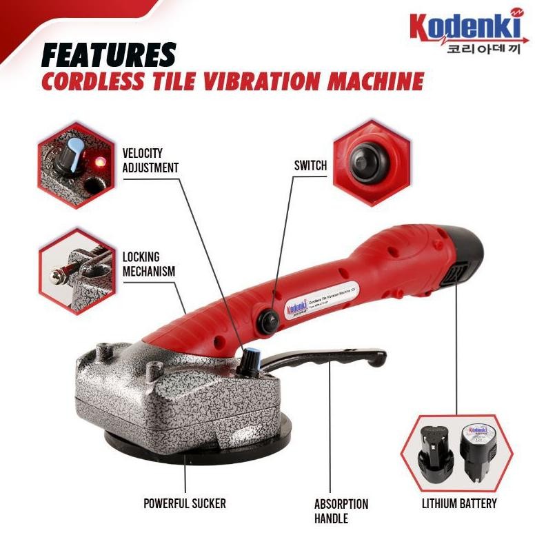 EDELWEIS Mesin Perata Keramik Getar Alat Mesin Kop Keramik Granit Cordless