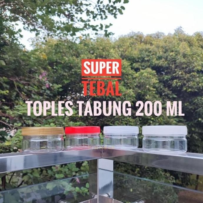 Toples Tabung 200ml / Toples Jar Plastik 200ml / Toples Kue Kering