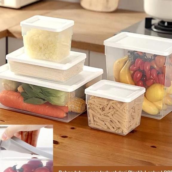 Oxihom Toples Plastik Bening Food Container Kulkas Peralatan Dapur