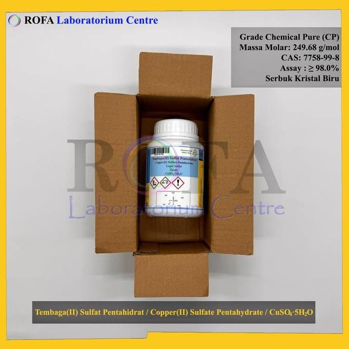 Tembaga(II) Sulfat Pentahidrat / Copper(II) Sulfate Pentahydrate / Terusi / CuSO4.5H2O Serbuk CP 500
