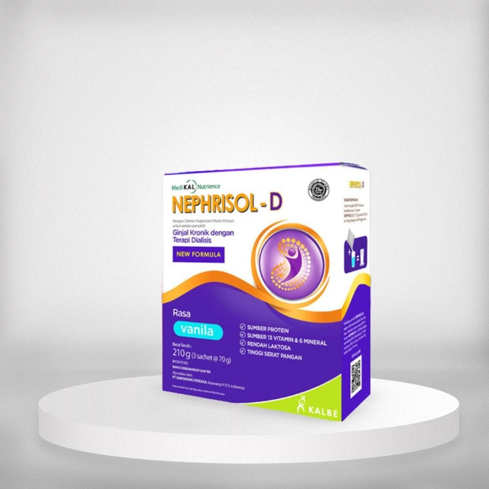 Bundle 10 Box Nephrisol D Vanilla - Nutrisi Tinggi Protein Pasien Gagal Ginjal Original