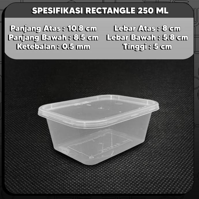 Thinwall Rectangle 250ml - Thinwall Kotak Makan Mini