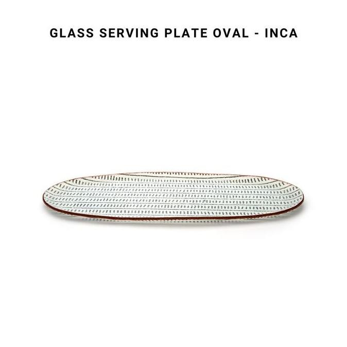 Premium Piring Saji Kaca Oval INCA/Glass Serving Plate Oval INCA Promo