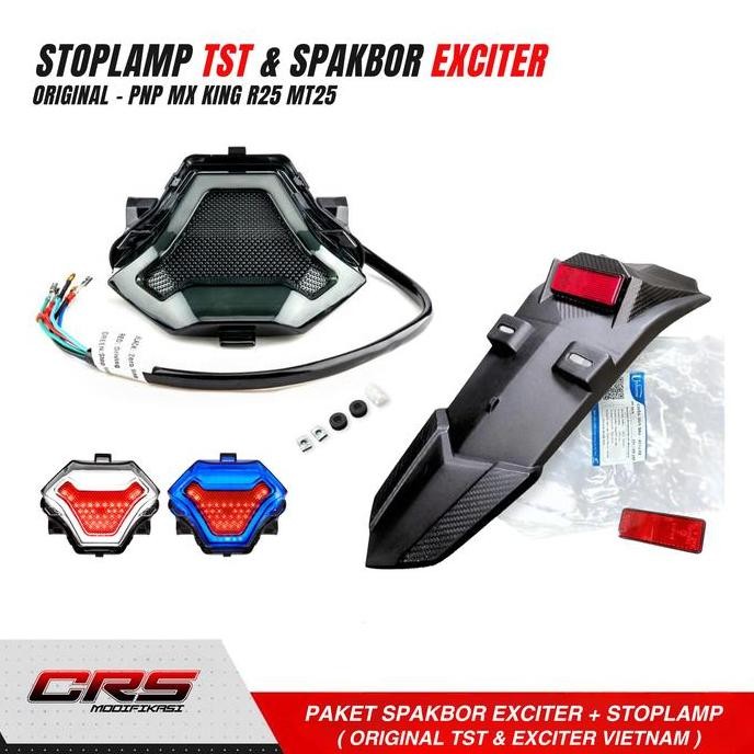 Promo Paket Stoplamp TST MX King & Spakbor belakang Exciter MX King Lampu Belakang 3 in 1 MX KING Or