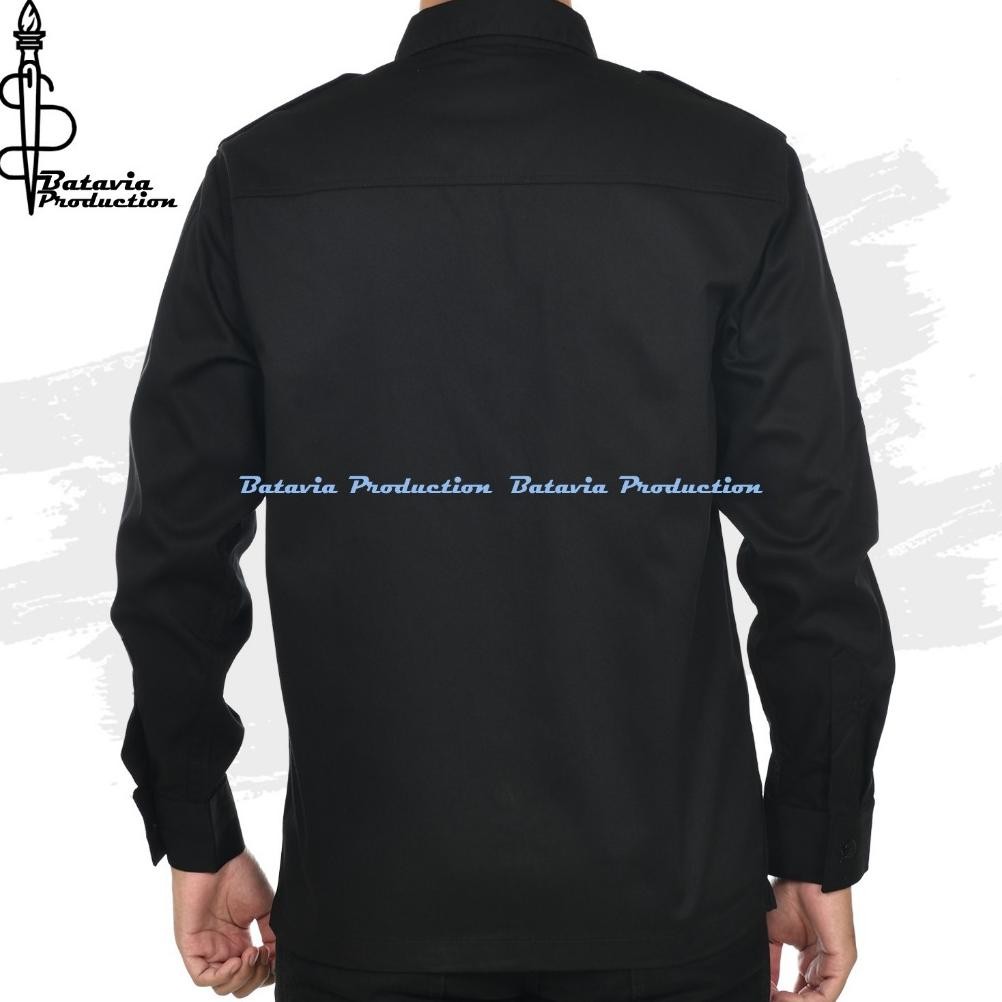 Baju Kemeja Tactical PDL PDH Lengan Panjang Pria Wanita Warna Hitam Seragam Komunitas Lapangan Works