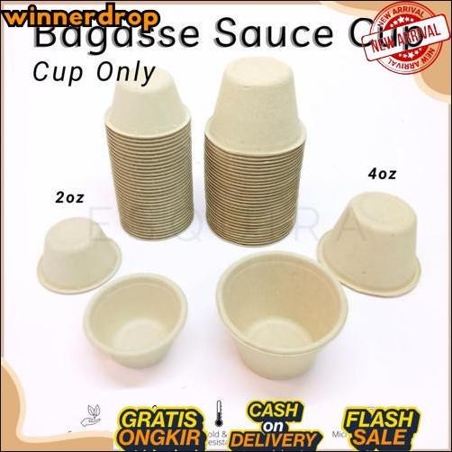 New Sale (CUP SAJA)  Bagasse Sauce Cup 25pcs / 2oz, 4oz, 5oz