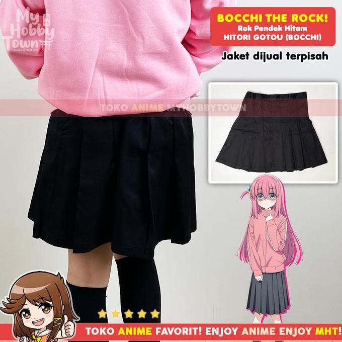 Rok Cosplay Bocchi Hitori Gotou Gotoh Anime Bocchi The Rock Hitam