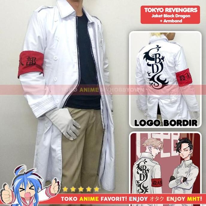 Jaket Parka Jubah Black Dragon Tokyo Revengers Inui Kokonoi Cosplay