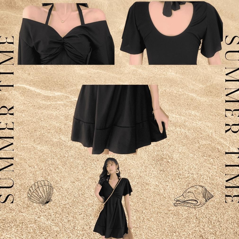 Terbaik Baju Renang Jumbo Wanita Big Size Swimsuit One Piece V Neck Pantai Korea Sexy LC305 ,.
