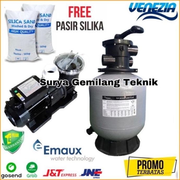 KIKYO- Pompa Kolam Renang 1HP Paket Mesin Kolam Renang Venezia Sand Filter