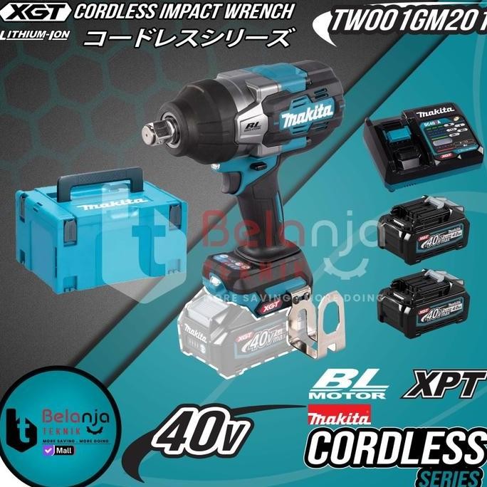 JUNJI- Makita Impact Wrench Baterai TW001GM201 Cordless Brushless TW001 40V