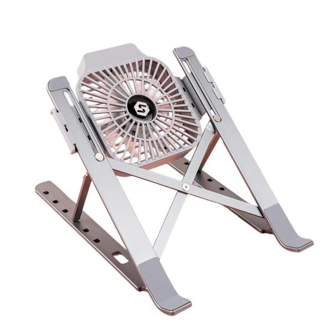 JUNXIENA- Stand Laptop Cooler Cooling Pad Aluminium Foldable 13-17 Inch